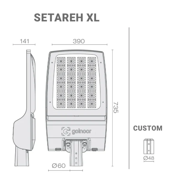 اندازه چراغ ستاره XL گلنور